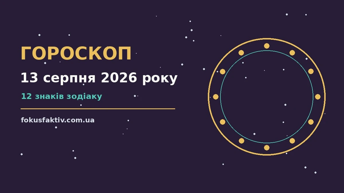 Гороскоп на 13 серпня 2026 року: ключові моменти дня про настрій, справи та гроші