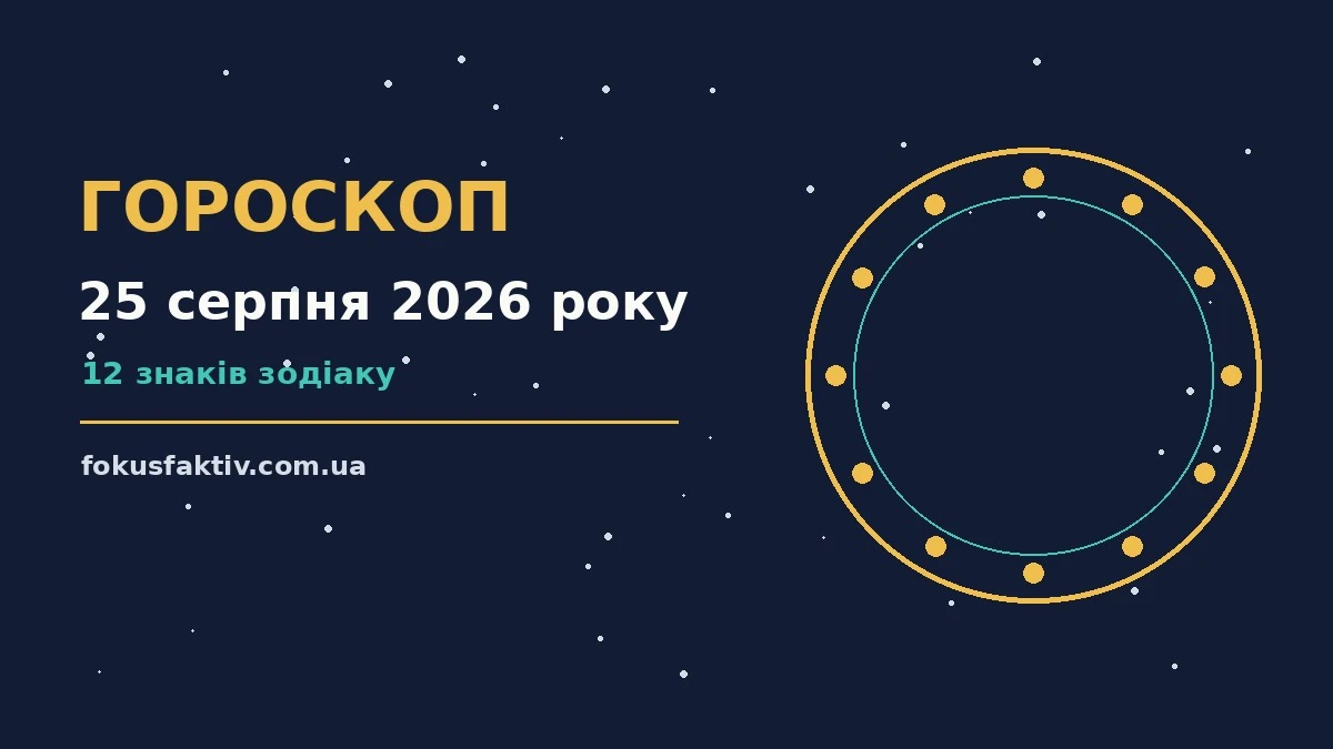 Гороскоп на 25 серпня 2026 року: ключові моменти дня про настрій, справи та гроші